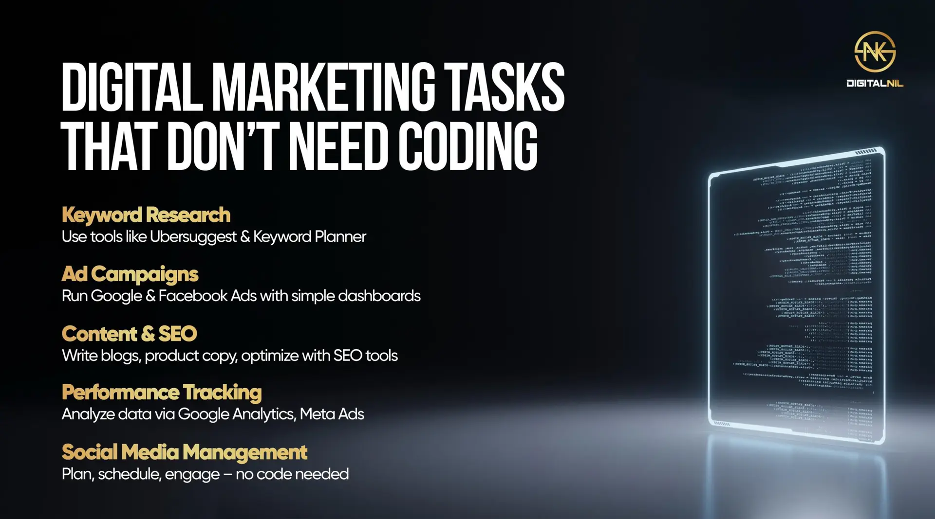 Digital Marketing Tasks That Don't Require Coding